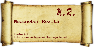 Mecsnober Rozita névjegykártya
